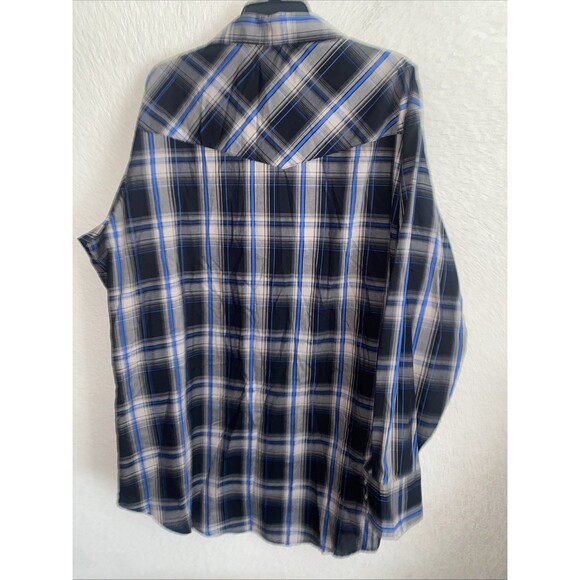 Ely Cattleman Shirt Mens 2XL Tall Western Pearl Snap Cowboy Rodeo Plaid 2xlt - Picture 8 of 8